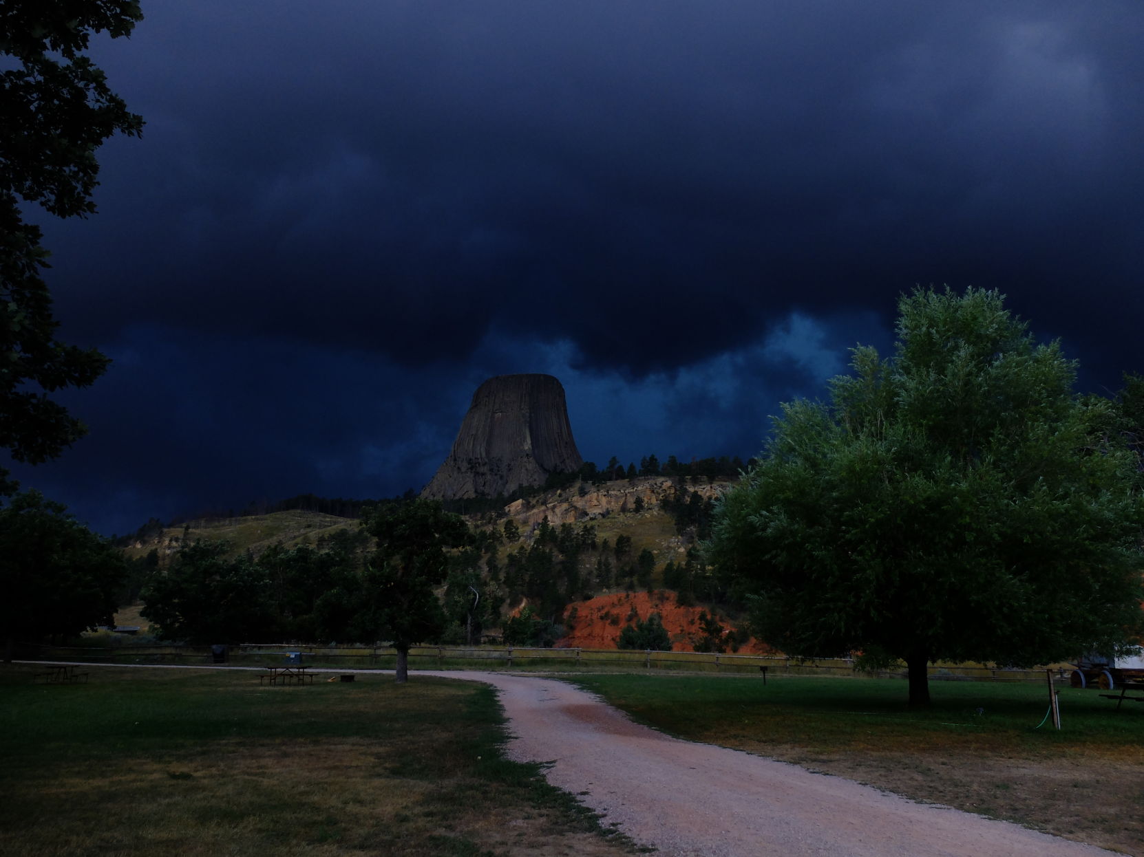 Stormcloud over Devil's Tower